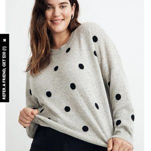 EUC Madewell 100% Cashmere Crewneck Sweatshirt/Sweater in Donegal Dot